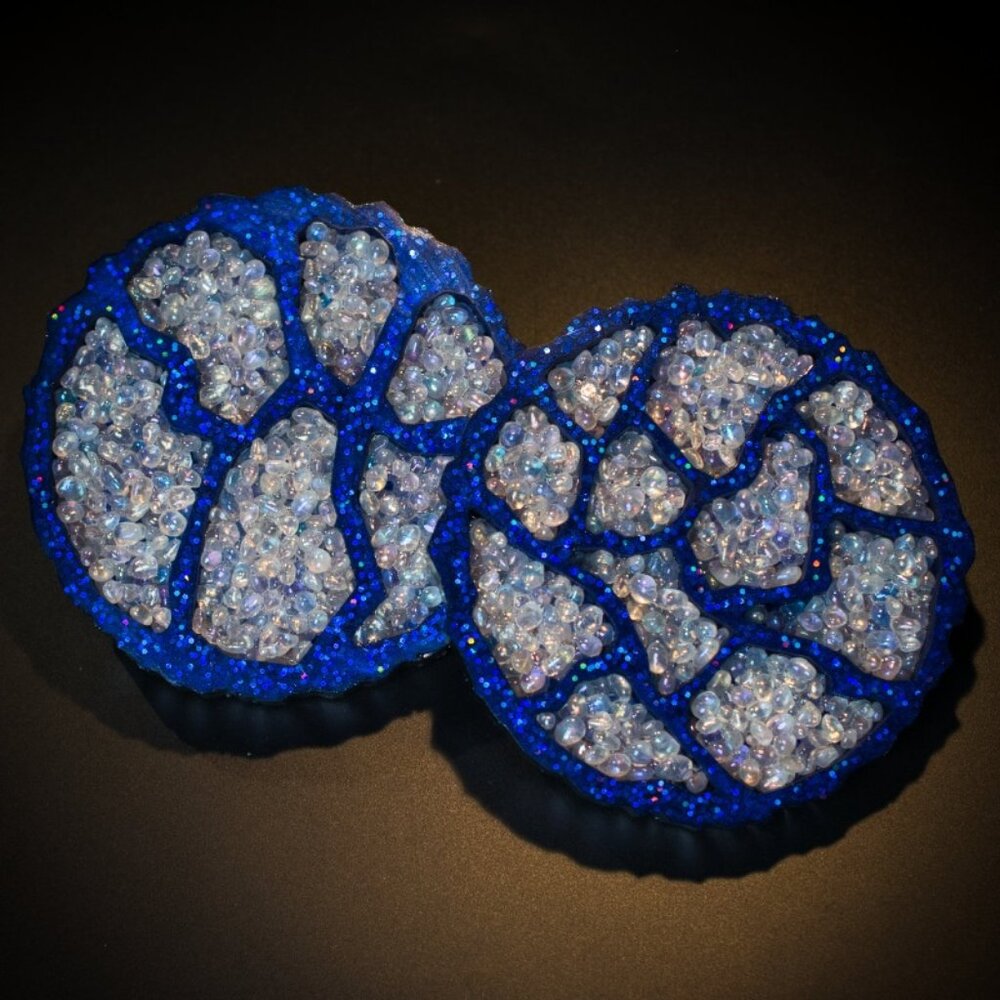Angel Aura Quartz Geode Agate Coasters – Set of 2